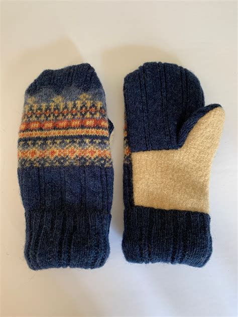Upcycled Wool Sweater Mittens Etsy
