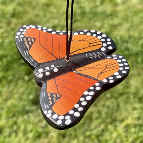 Hand Carved Monarch Butterfly Ornament Sipsey Wilder