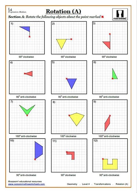 Ks3 And Ks4 Transformations Worksheets Translations Math Geometry