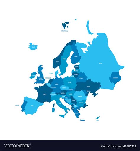 Political Map Of Europe Royalty Free Vector Image