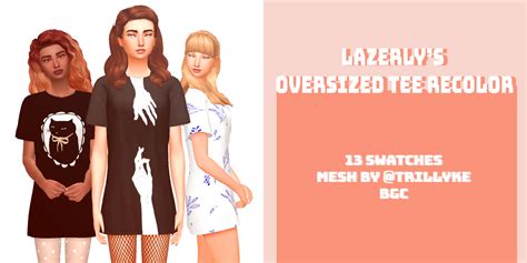 Lazerly Oversized Shirt Recolor Nightgown Sims 4 Custom Content