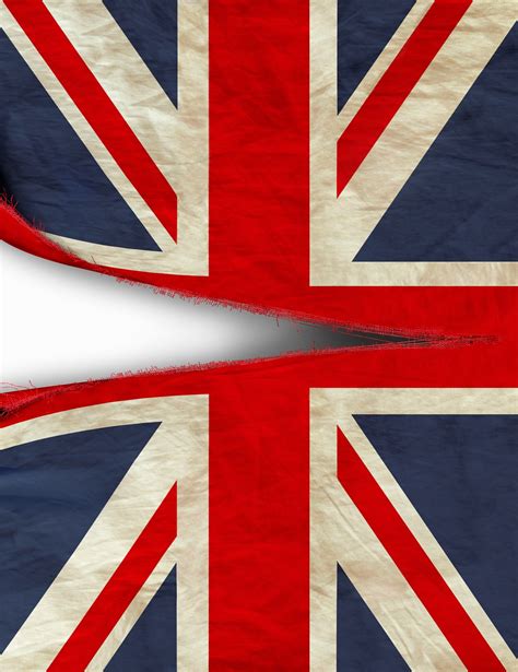 British Union Jack Flag Being Ripped In Half Stock Images
