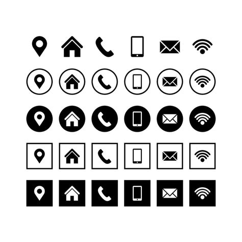 Set Of Black Web Corporate Business Card Icons Design 10843542 Vector