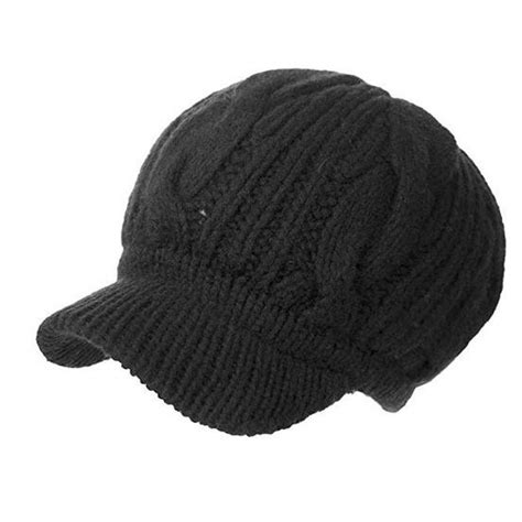 100 Merino Wool Newsboy Cap Winter Hat Visor Beret Cold Weather