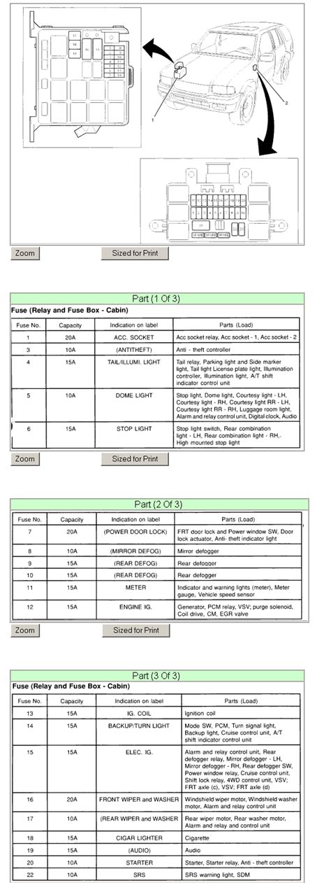 Isuzu vehicross 2000 2001 electrical wiring diagrams. 1999 Isuzu Trooper Fuse Box - Cars Wiring Diagram Blog