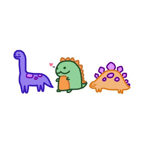Kawaii Dinosaurs Chibi Cute Happy Dino Kawaii Pin Teepublic