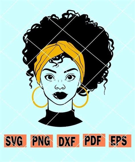 Black Curly Woman With Afro Svg