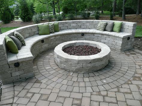 Seat Bench With Gas Fire Pit Outdoor