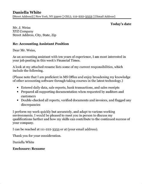 Accounting Cover Letter Template