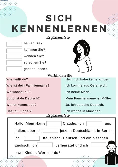 Sich Kennenlernen Worksheet Learn German German Language Learning