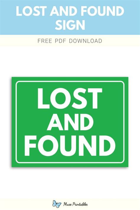 Printable Lost And Found Sign Template Signs Sign Templates