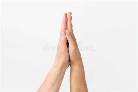 Close Up Of Senior And Young Woman Touching Hands Stock Image Image