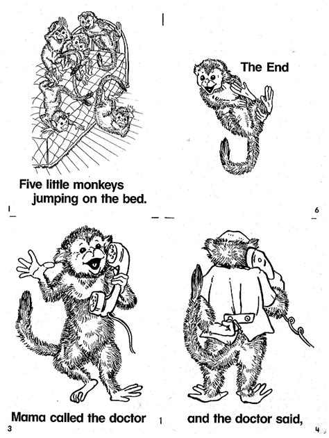Mama called the doctor and the doctor said: Five Little Monkeys Jumping On The Bed Coloring Pages ...