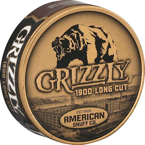 Grizzly Snuff Moist Long Cut Premium Natural Tobacco Superlo Foods