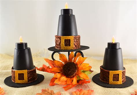 Easy Diy Pilgrim Hats Candle Holder Decoration Gina Tepper