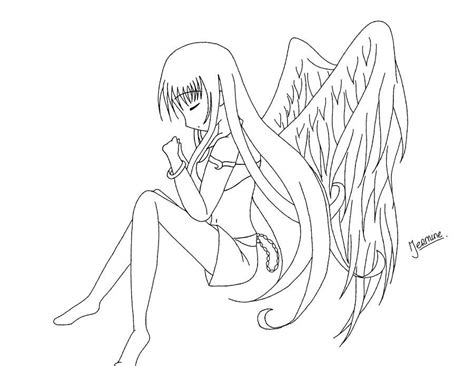 Emo Coloring Pages Anime Angel Free Printable Coloring Pages