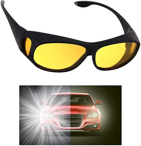 aksdesy night driving glasses anti glare night vision glasses hd polarized yellow tint fit over