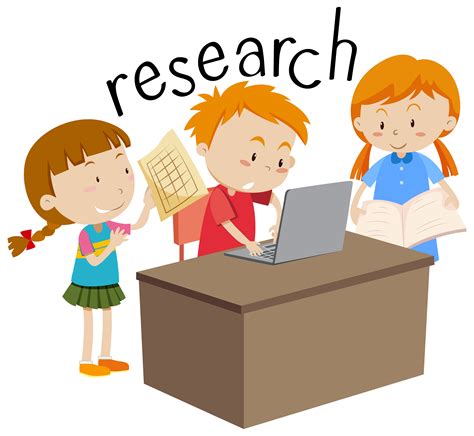 Kids Doing Research Education Flashcard 301948 Vector Art At Vecteezy
