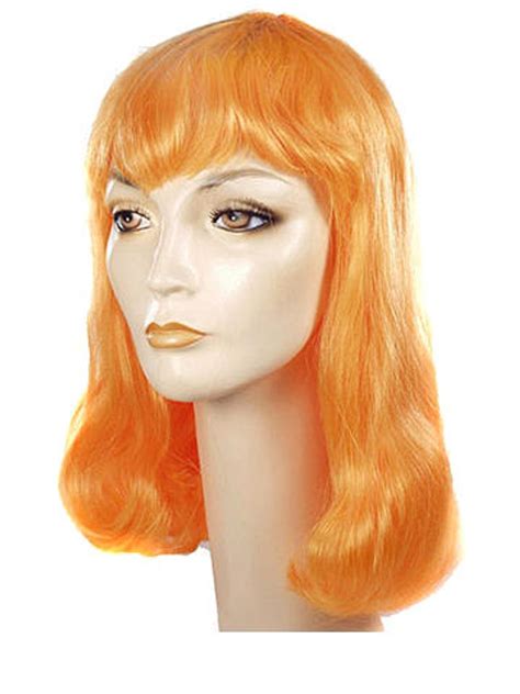 Long Orange Wig With Bangs City Costume Wigs