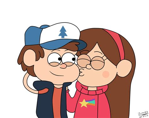 Dipper And Mabel Kiss By Julex93 On Deviantart