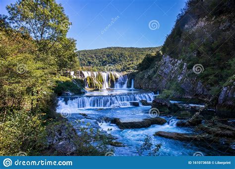 Waterfall Strbacki Buk On Una River Stock Photo Image Of Adventure