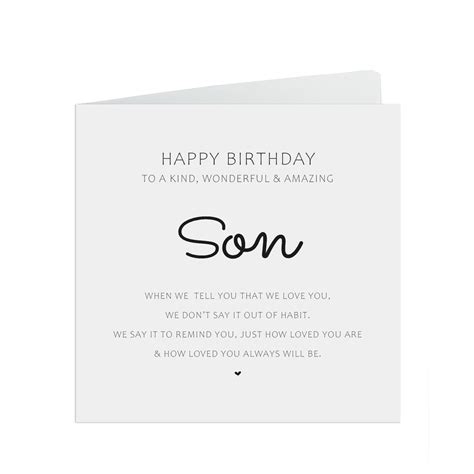 Son Birthday Card We Love You Simple Birthday Card Etsy Uk
