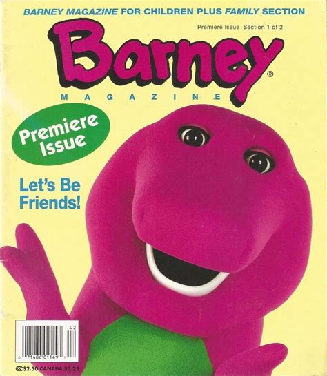 Barney Magazine For Children Premiere Issue Section 1 Of 2 Only Very