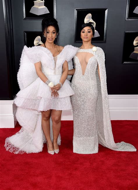 Cardi B L And Sister Hennessy Carolina Attend The 60th Annual Grammy