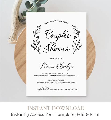 Couples Bridal Shower Invitations Templates