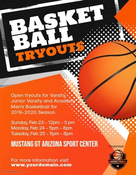 Basketball Tryouts Flyer Poster Template Basketball Tryouts Flyer