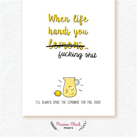 When Life Hands You Lemons Card Funny Sympathy Card Etsy