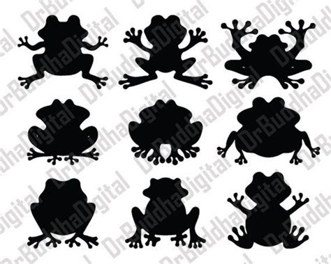 Frog Svg Collection Frogs Dxf Frog Clipart Svg Files For