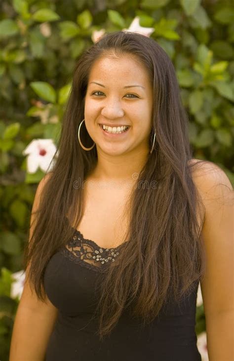 Beautiful Hawaiian Girl Smiling Stock Image Image Of Healthy