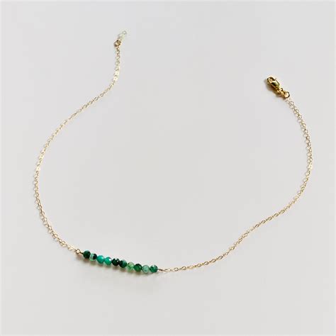 Emerald Choker Necklace Gold Filled Sterling Silver Etsy