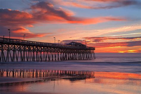 Myrtle Beach South Carolina Water Pier Colors Reflection Clouds