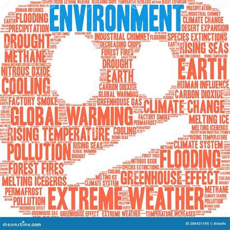 Environment Word Cloud Stock Vector Illustration Of Global 206431195