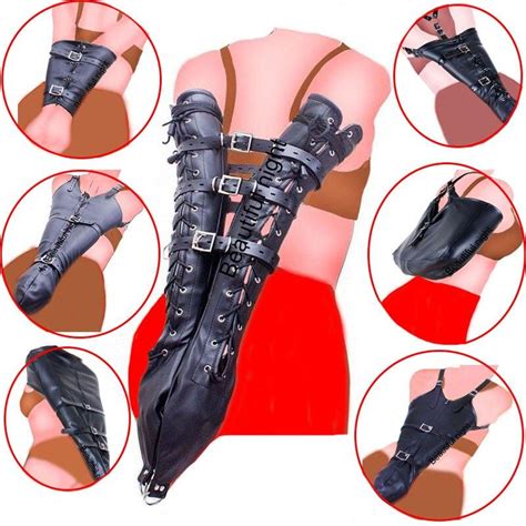 Buy Arm Binder Glove Sleevesbehind Back Bondage Armbinderbdsm Leather Handcuffs Straight