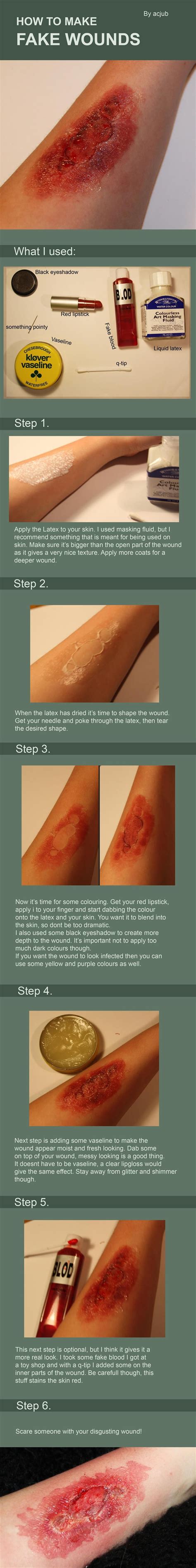 Sfx Wound Tutorial By Acjub On Deviantart Halloween Makeup Halloween