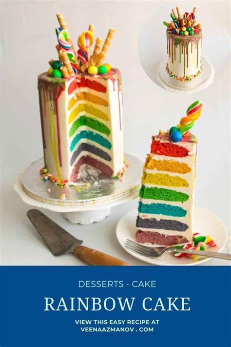 The Perfect Rainbow Cake With Swiss Meringue Buttercream 7 Colors