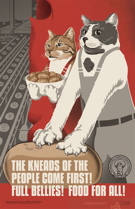 Soviet Cat Poster The Kneads Of The People Come First Etsy