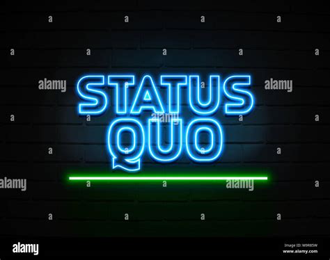 Status Quo Signo De Neón Cartel De Neón Brillante Sobre Pared