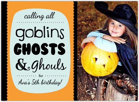 Goblins Ghosts Ghouls Set Halloween Birthday Invitation Halloween