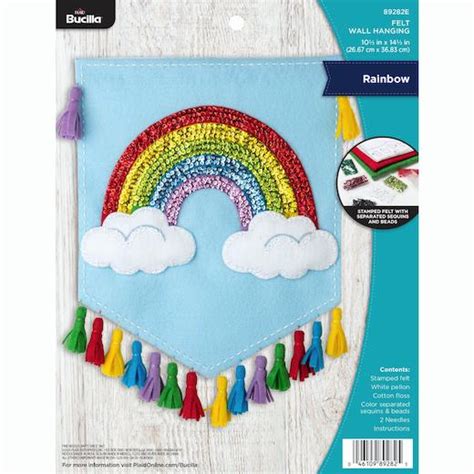Bucilla 10x14 Felt Applique Wall Hanging Kit Rainbow Buddly Crafts