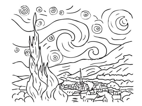 The starry night, an abstract landscape painting of an expressive night sky over a small hillside village by dutch artist vincent van gogh in 1889. Starry Night and Rhapsody in Blue activity | Van gogh ...