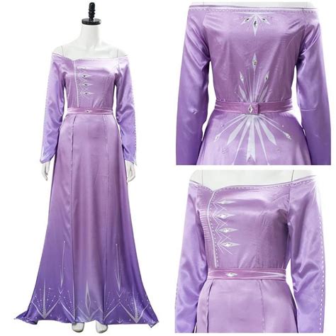 Frozen 2 Elsa Dress Nightgown Gown Pink Arendelle Bedroom Dress Purple