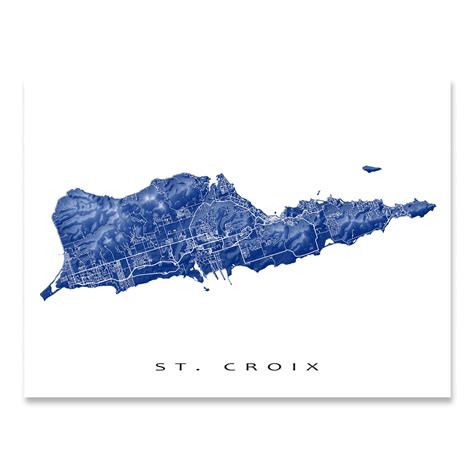 St Croix Map Print Us Virgin Islands Colors — Maps As Art