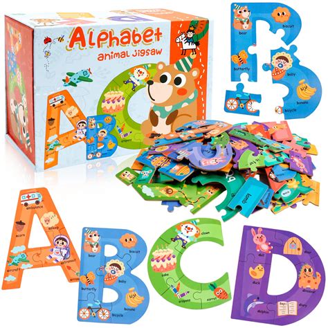 Buy Wooden Alphabet Puzzles For Kids Ages 3abc Learning For Toddlers