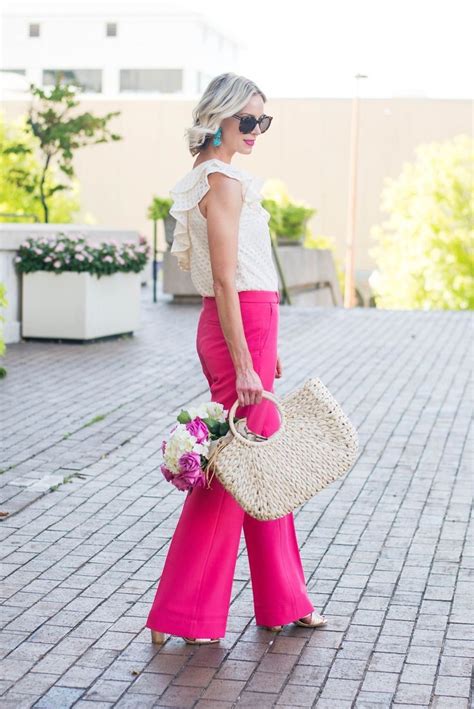 Pin By Pilar Collignon On Trousers Hot Pink Pants Pink Pants Outfit