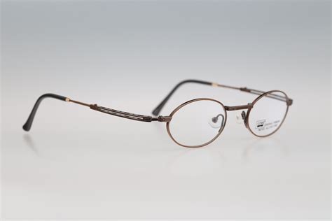vintage oval eyeglasses chai 571 8 90s unisex titanium optical frame nos occhiali