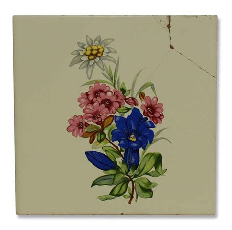 Vintage Floral Ceramic Tile Olde Good Things